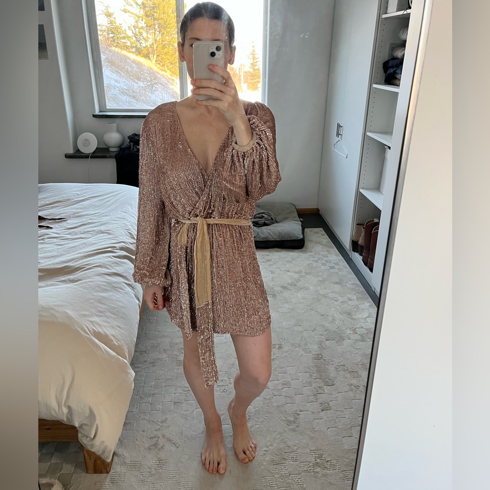 Retrofete Gabrielle Sequin Robe Dress - XS